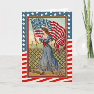 Vintage Victorian July 4 Independence Day Card