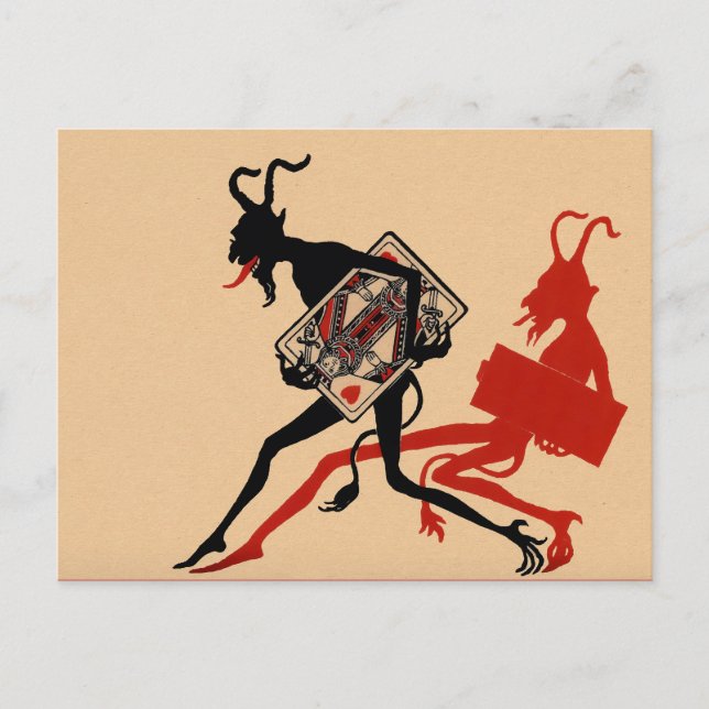 Vintage Victorian Krampus Postcard (Front)