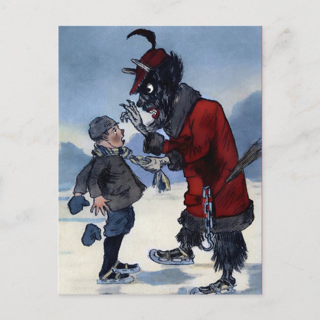 Vintage Victorian Krampus Postcard (Front)