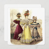 Vintage Victorian Ladies in Dresses with Parasols (Front/Back)