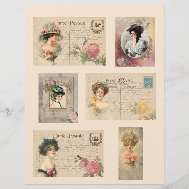 Vintage Victorian Ladies Postcards Scrapbook (Front)
