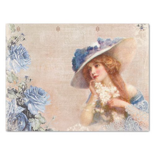 Vintage Victorian Lady Decoupage Tissue Paper