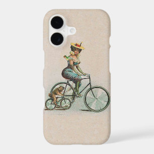 Vintage Victorian Lady Dog Bicycle iPhone 17 Case