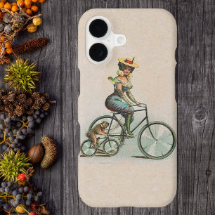Vintage Victorian Lady Dog Bicycle iPhone 17 Case