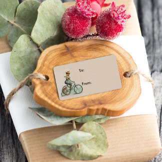 Vintage Victorian Lady Dog Bicycle Label