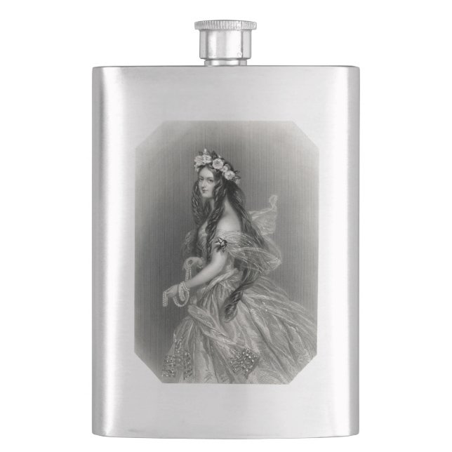 Vintage Victorian Lady Flask (Front)