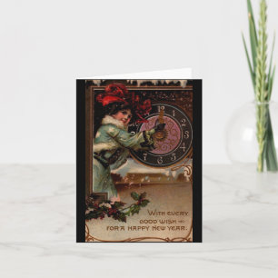 Vintage Victorian Lady Happy New Year Note Cards