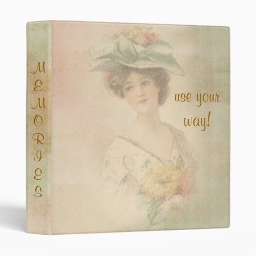 Vintage Victorian Lady Notebook Journal Binder