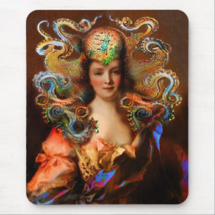Vintage Victorian Lady Squid Mousepad