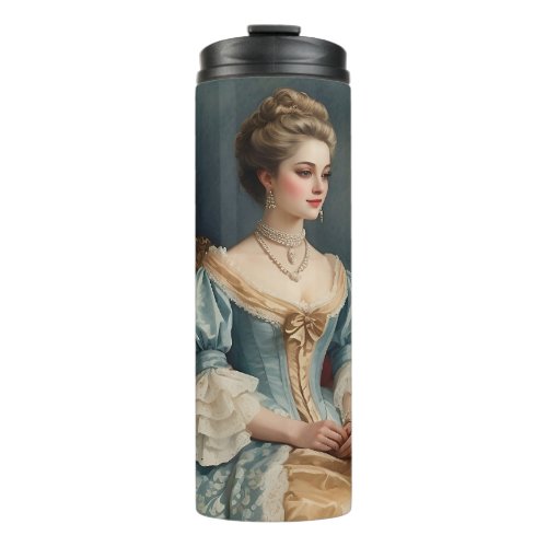 Vintage Victorian Lady Watercolor Illustration Thermal Tumbler