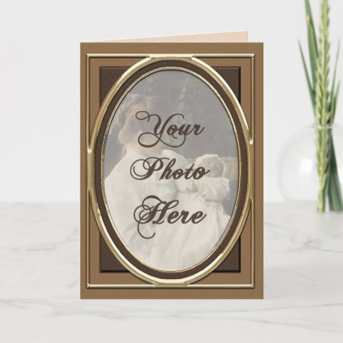 Vintage Victorian Leather Photo Frame Card