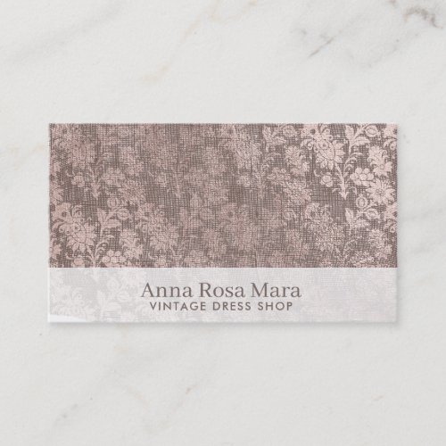  Vintage Victorian Linen  Floral Gray Business Card