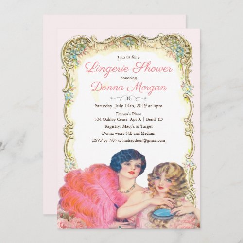 Vintage Victorian Lingerie Shower Invitation