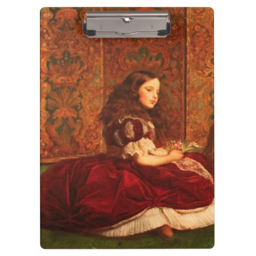 Vintage Victorian Little Girl in Red by Millais Clipboard