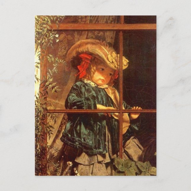 VINTAGE VICTORIAN Longing To Be Outside POSTCARD (Front)