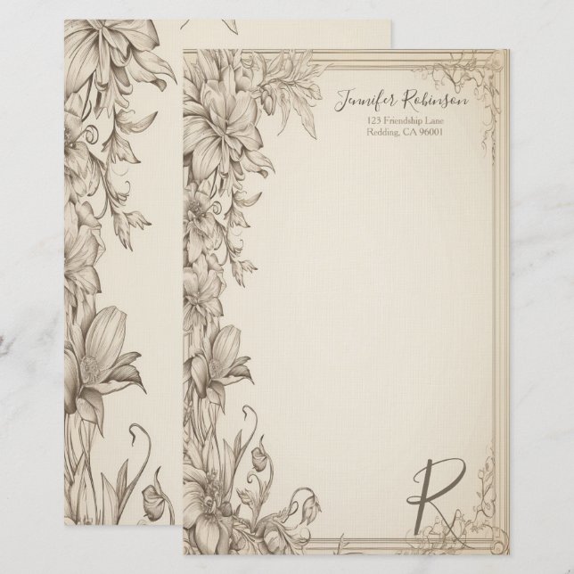 Vintage Victorian Look Stationery (Front/Back)