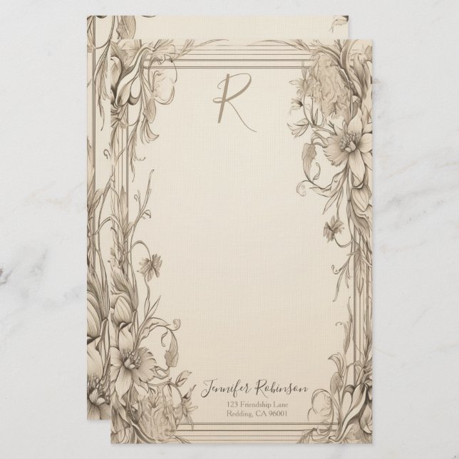 Vintage Victorian Look Stationery (Front/Back)