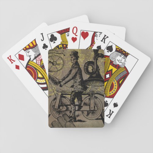 Vintage Victorian Man on Bicycle Ephemera Playing Cards