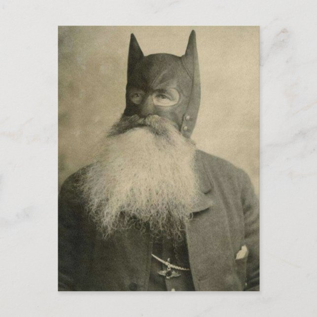 Vintage Victorian Man Wearing a Mask with Ears Postcard (Front)