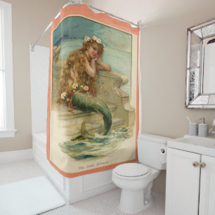 Vintage Victorian Mermaid Art Shower Curtain