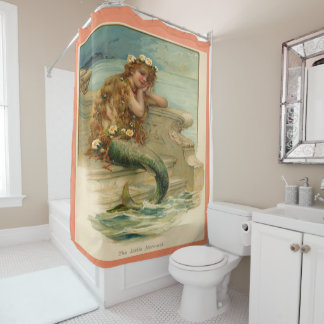 Vintage Victorian Mermaid Art Shower Curtain