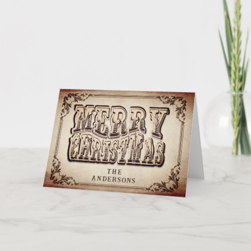 Vintage Victorian Merry Christmas Holiday Card