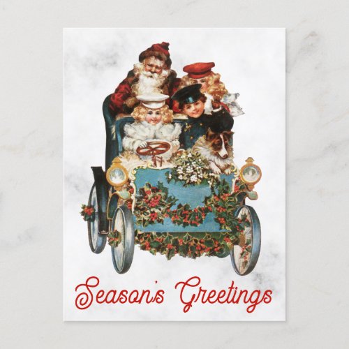 Vintage Victorian Merry Christmas Santa Postcard