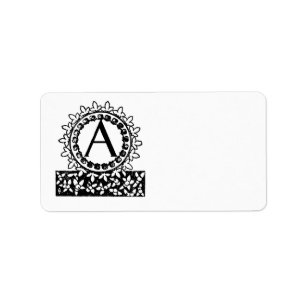 Vintage Victorian Monogram Letter A Label