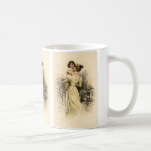 Vintage Victorian Mother Child Toddler Girl Coffee Mug
