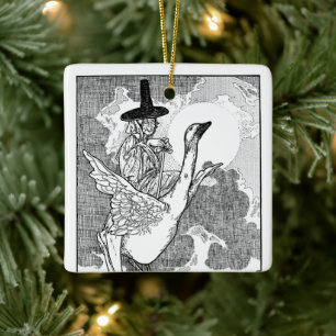 Vintage Victorian Mother Goose by Charles Robinson Ceramic Ornament