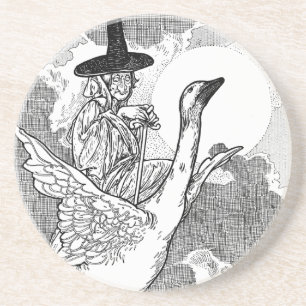 Vintage Victorian Mother Goose by Charles Robinson Sandstone Coaster