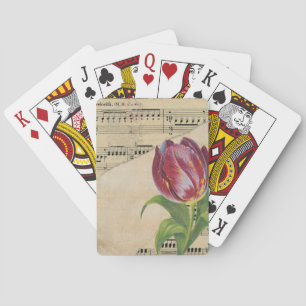 Vintage Victorian Music Romance Tulips Poker Cards