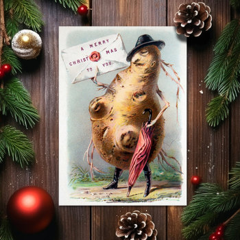 Vintage Victorian Odd Christmas Card by LongToothed at Zazzle