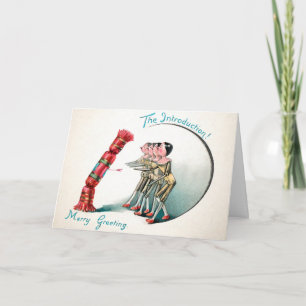 Vintage Victorian Odd Wooden Dolls Holiday Card