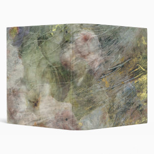 Vintage Victorian Oil Canvas Pink Purple Floral 3 Ring Binder