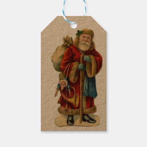 Vintage Victorian Old Word Santa Claus _ Gift tags