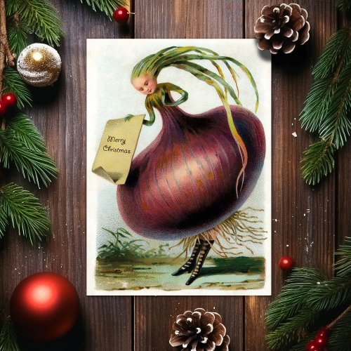 Vintage Victorian Onion Christmas Card