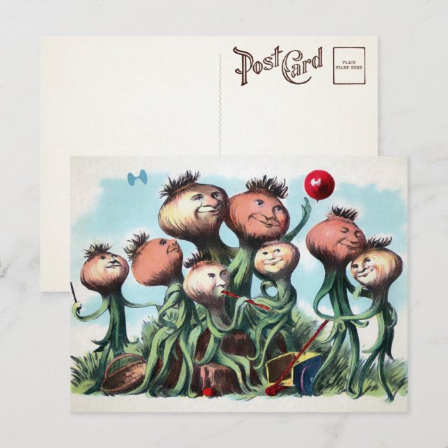 Vintage Victorian Onion Family Postcard  (Front/Back)