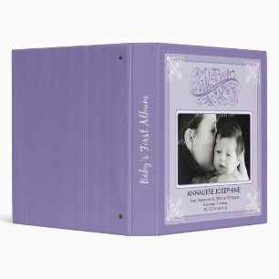 Vintage Victorian Our Baby's First Album: purple 3 Ring Binder