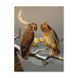 Vintage Victorian Owls Postcard