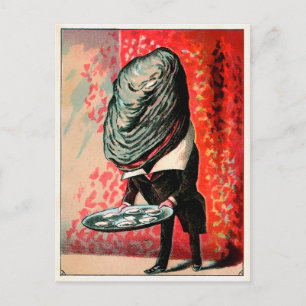 Vintage Victorian Oyster Serving Oysters Postcard