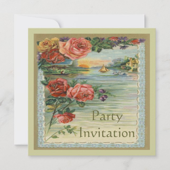 Vintage Victorian Party Invitation (Front)