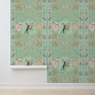 Vintage Victorian Pastel Floral Rococo Painting