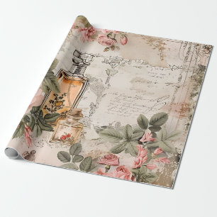 Vintage Victorian Perfume Decoupage Wrapping Paper