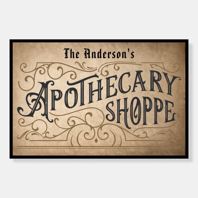 Vintage Victorian Personalized Apothecary Sign (Front)