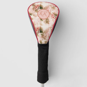 Vintage Victorian Pink Floral Chic Pattern Golf Head Cover