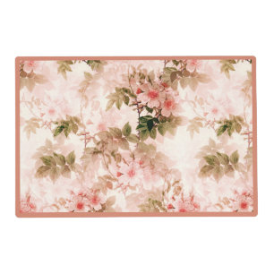 Vintage Victorian Pink Floral Elegant Chic Pattern Placemat