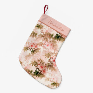 Vintage Victorian Pink Floral Elegant Chic Pattern Small Christmas Stocking