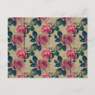 Vintage Victorian Pink Flowers Postcard