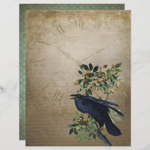 Vintage Victorian Raven Craft Paper _ Gothic Realm